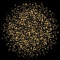 Shine gold confetti background in circle - vector